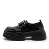 Leather Platform British Small Leather Shoes Women's 2025 New Glossy Loafers Muffin Soft Sole Big Head Black Leather Shoes Women