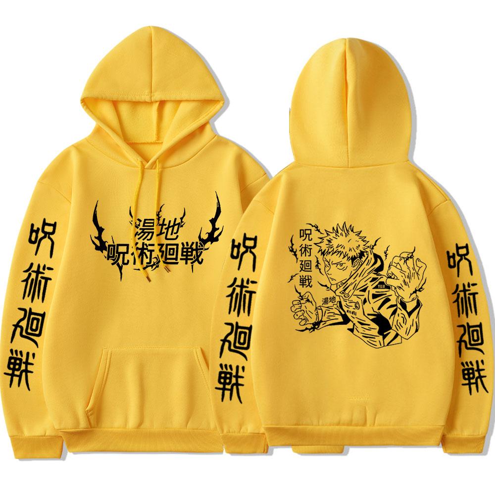 Japan Anime Jujutsu Kaisen Hoodie Itadori Yuji Graphic Hoodies Oversized Hooded Sweatshirt Long Sleeves Men Women Clothes
