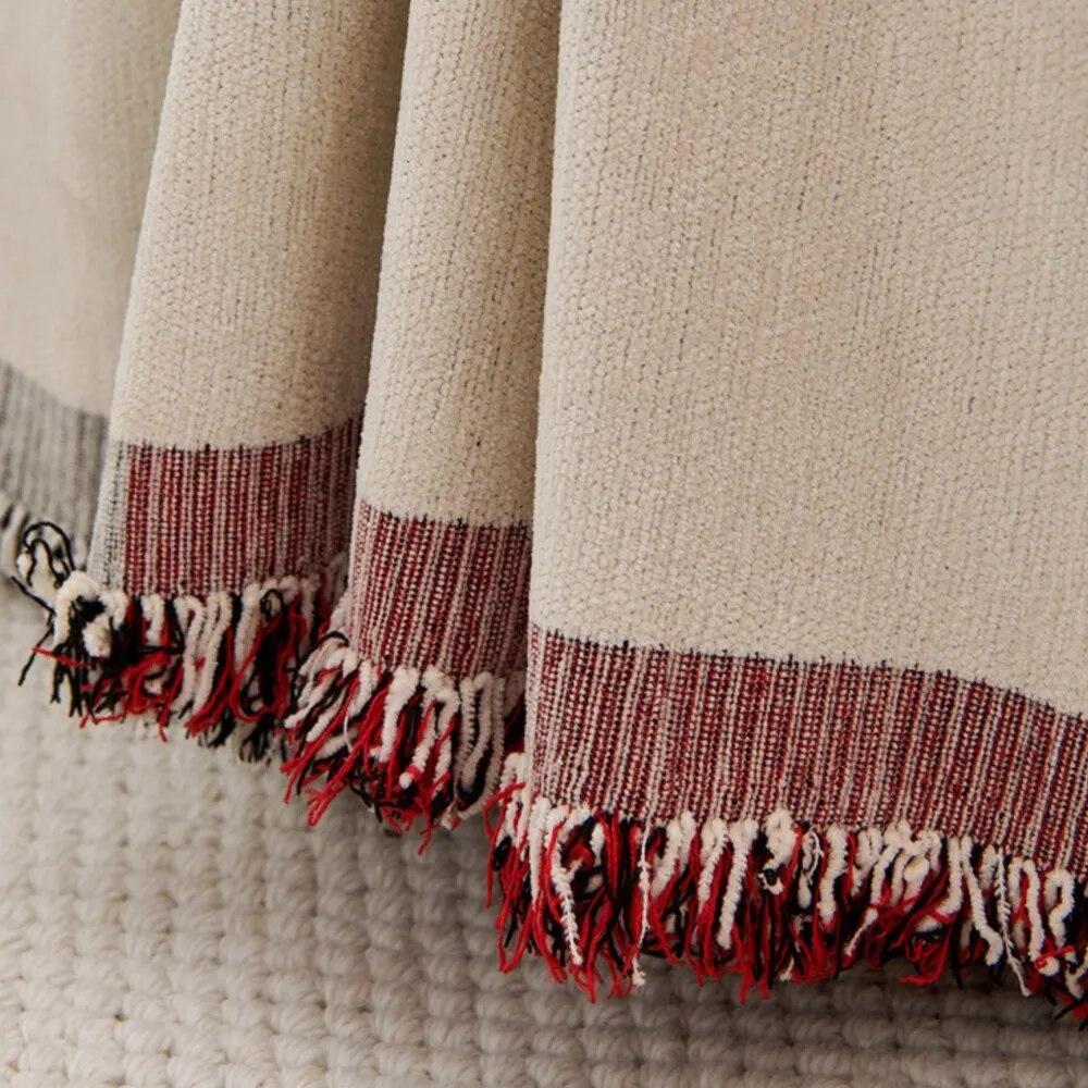 Cartoon Sofa Cover Double Use Beds Blanekets Throw Blanket Picnic Mat With Tassel Sofa Bed Universal Decorative