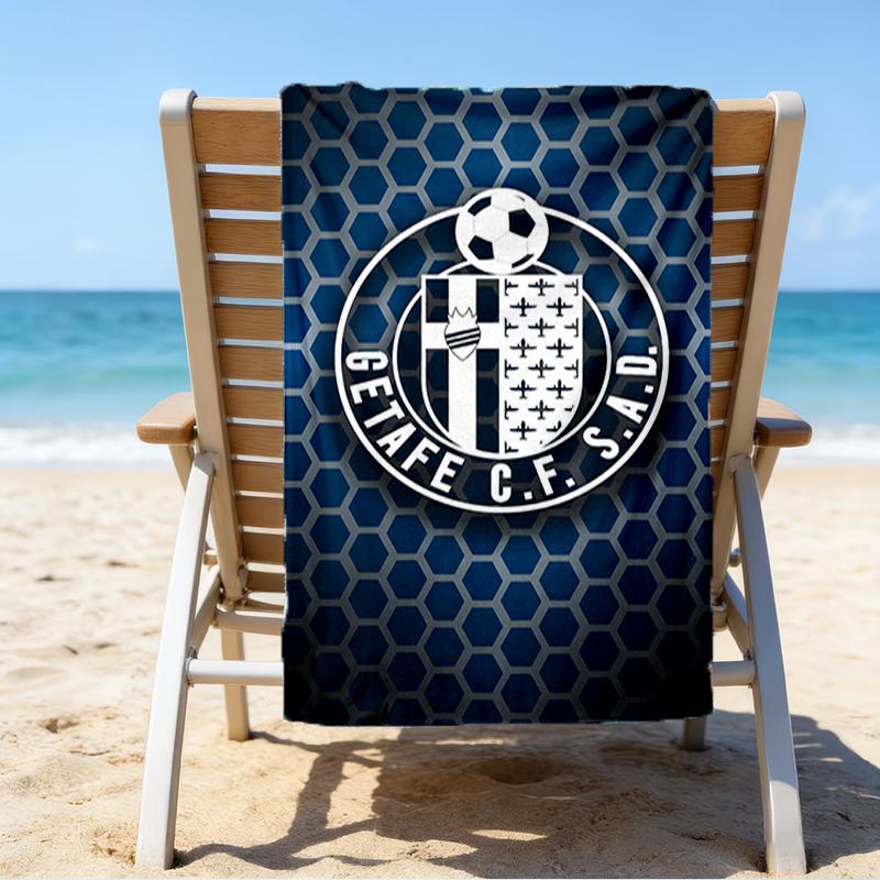 Getafe Football Crest Beach Towel - Soft, Absorbent Microfiber, Lightweight, Ideal for The Beach, Parties, Travel, Camping Fan Gifts