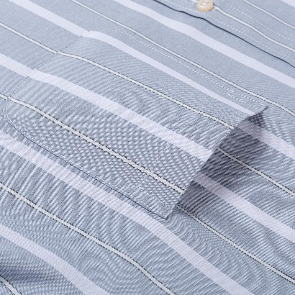 Men's Striped / Solid Short Sleeve Oxford Cotton Button Down Shirt, Summer Casual Comfort Lightweight Breathable with Chest Pocket