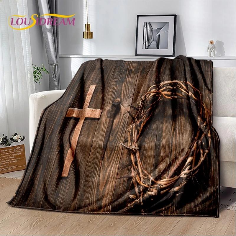 3D Pray Holy Bible Cross Jesus Soft Flannel Blanket for Bed Bedroom Sofa Picnic,Throw Blanket for Cover Outdoor Leisure Nap Gift