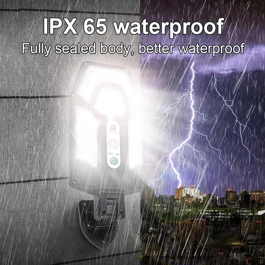 Super Bright Solar Wall Lamp 55LED Outdoor Sunlight Motion Sensor Street External Light Garden Yard Lantern with Remote Contro