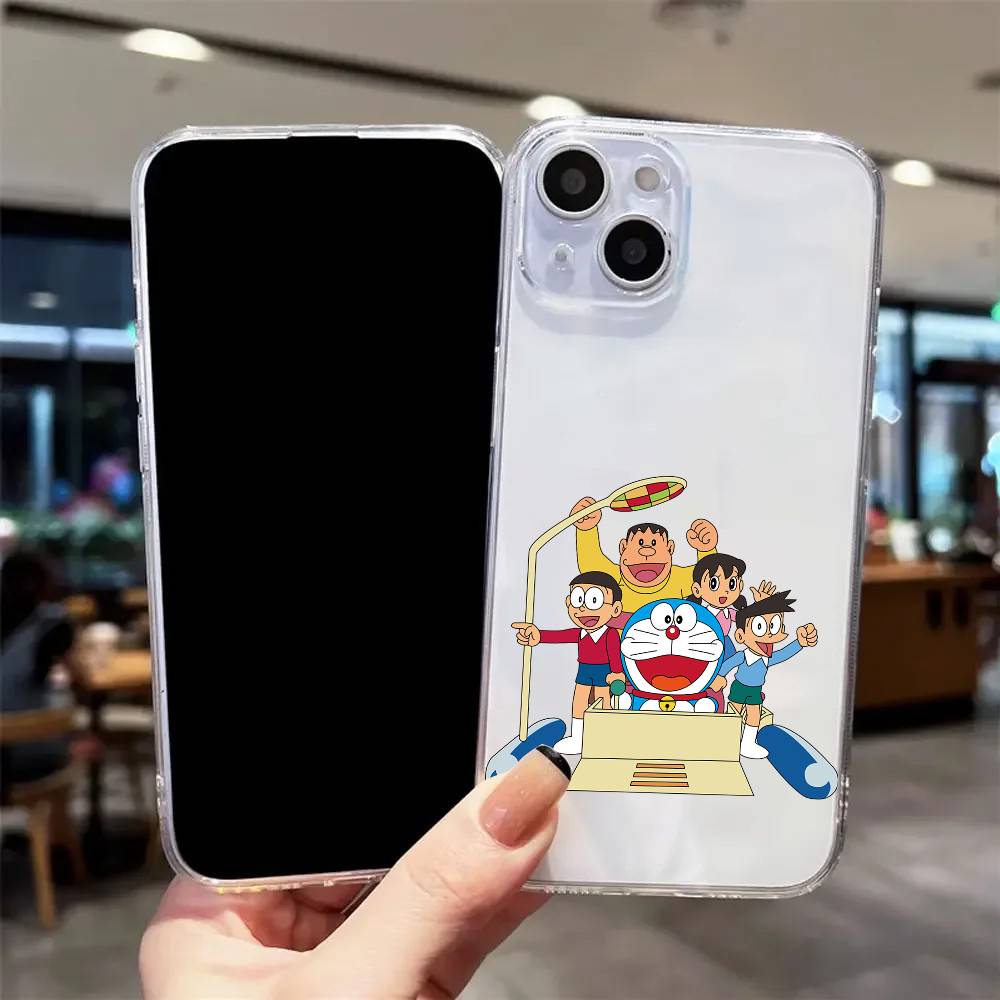 Custodia per Telefono Carina D-Doraemon per iPhone 17 16 15 14 13 12 11 Pro Max 13 12 Antiurto Morbida Trasparente Coque