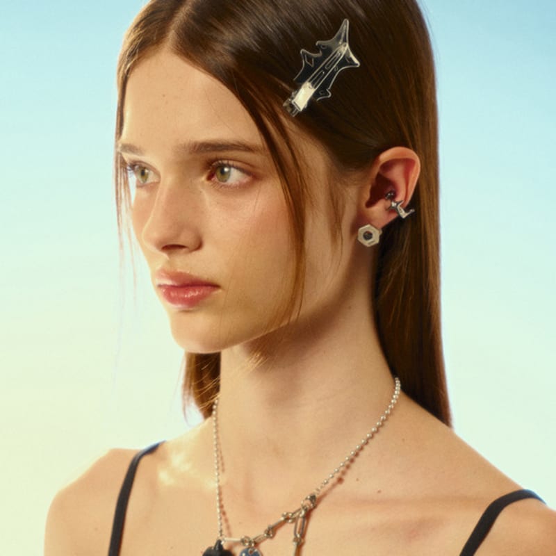 SENTIMENTS NO.542 [SILVER] SURFBOARD DIAMOND HAIR PIN 2set