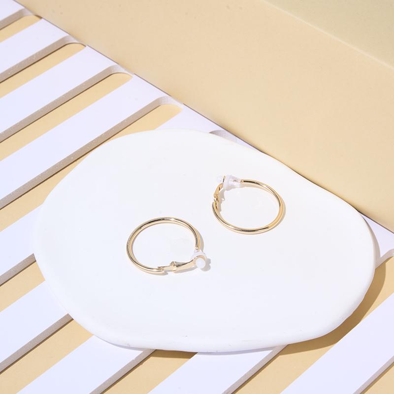 Women Hoop Earrings Classic Small Big Circle Trend Clip Earrings Without Piercing Fashion Gold Silver Plating Rings