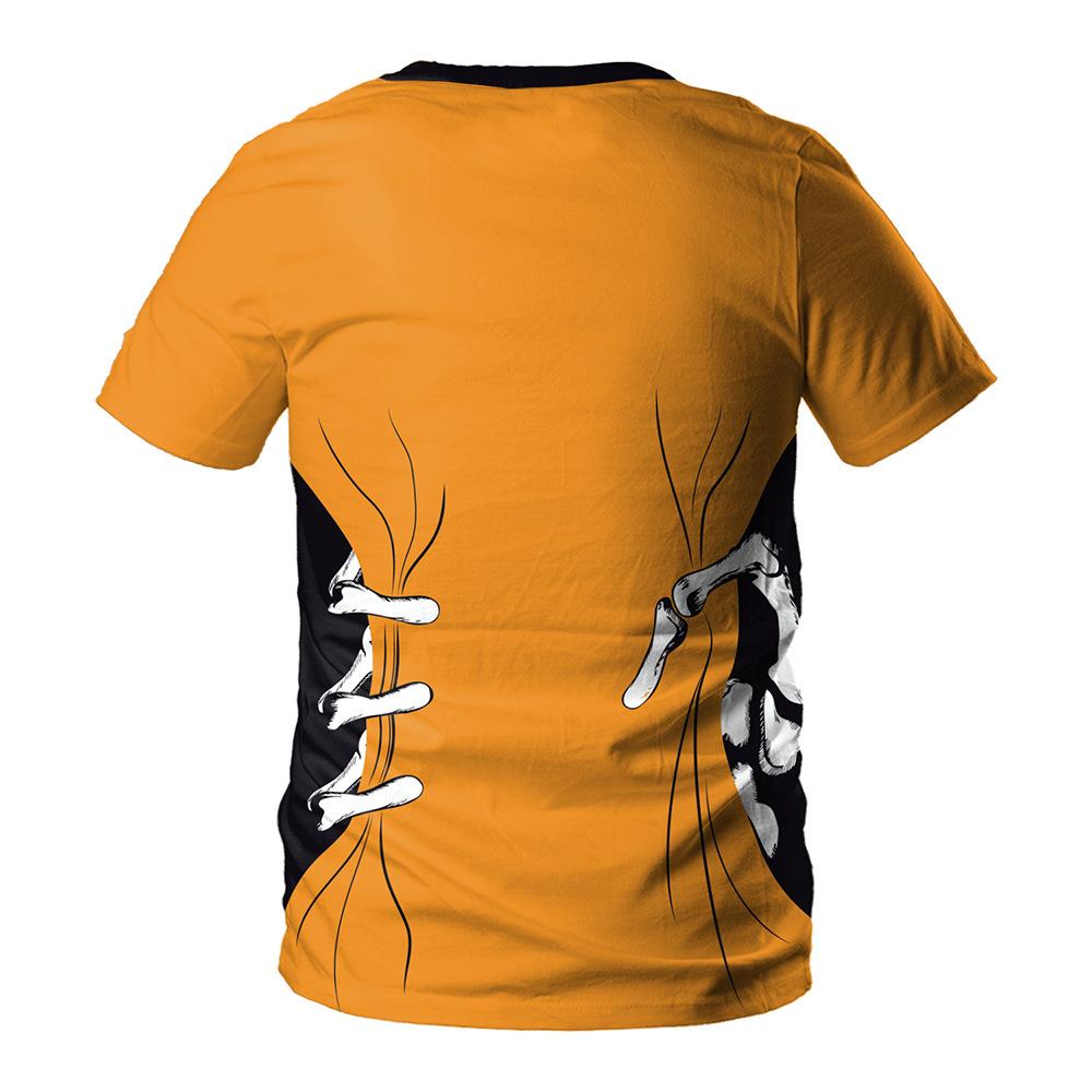 Summer New Halloween Skeleton Digital Printing Large Size Shirt Short Sleeve Couple Dress