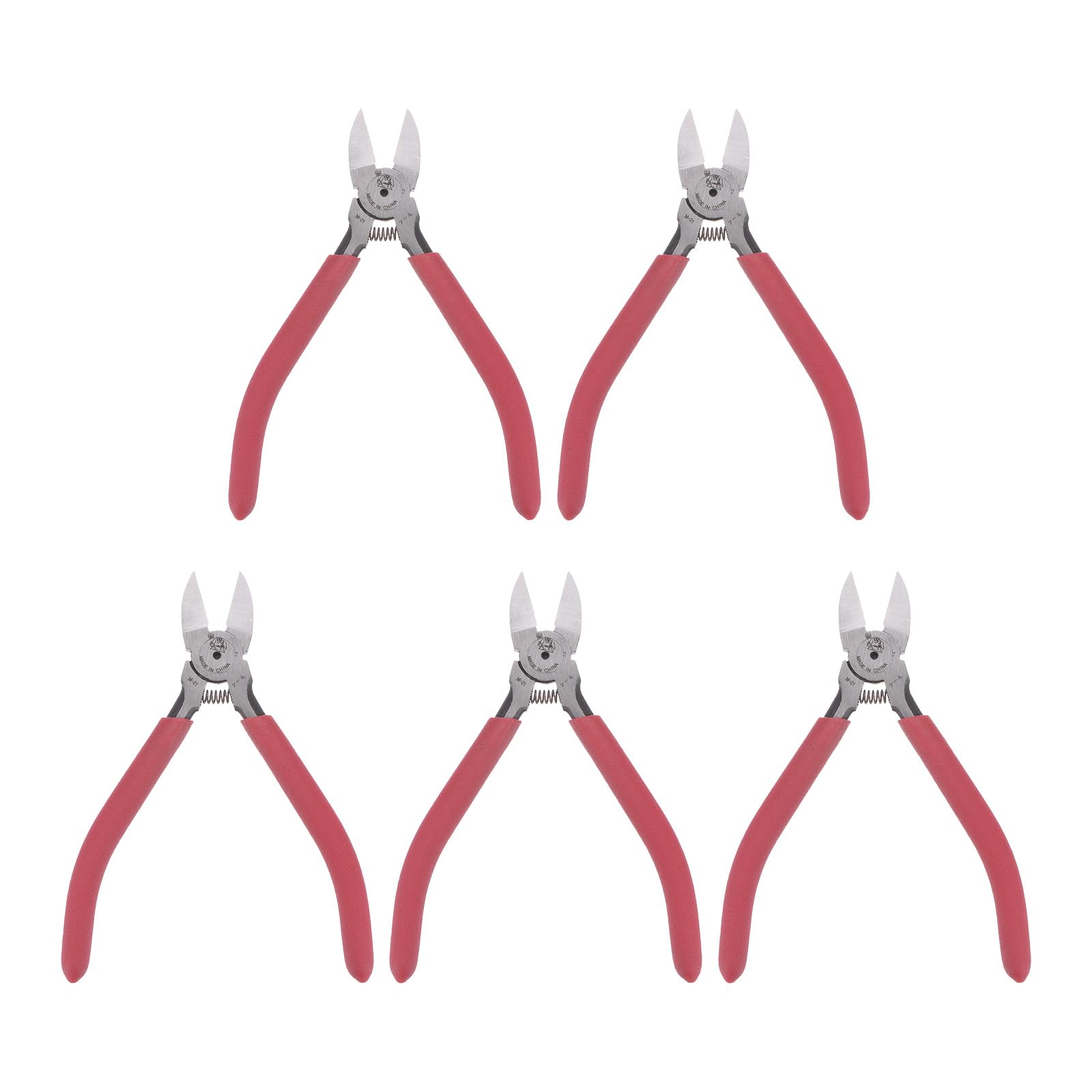 

Плоскогубцы с пружинным креплением uxcell Wire Cutter с красной ручкой для самостоятельного изготовления ювелирных изделий 127 мм 5 шт. Нескользящие