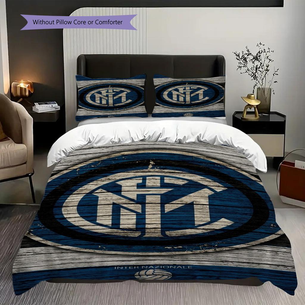 Inter Milan Heritage Bedding (1 * Duvet Cover + 2 * Pillowcase, Without Core) Duvet Cover and Pillowcase Soft and Comfortable Christmas Birthday Gift