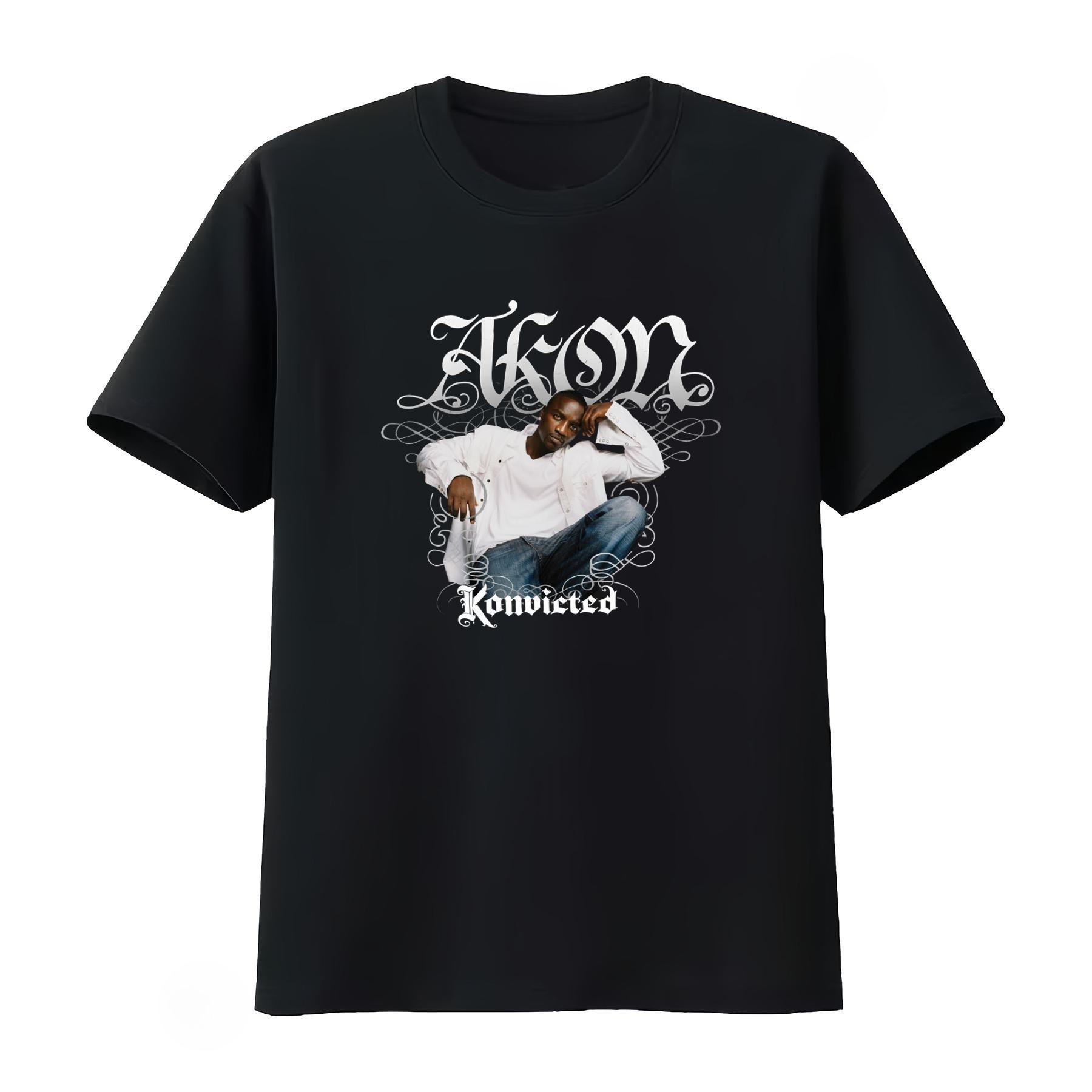 

Akon Konvicted Tour Rap Y2K Style T Shirt Hip Hop Fashion StateUnisext Fashion Top Unisexs Clothing Womens 2026 Summer New T Shirt S