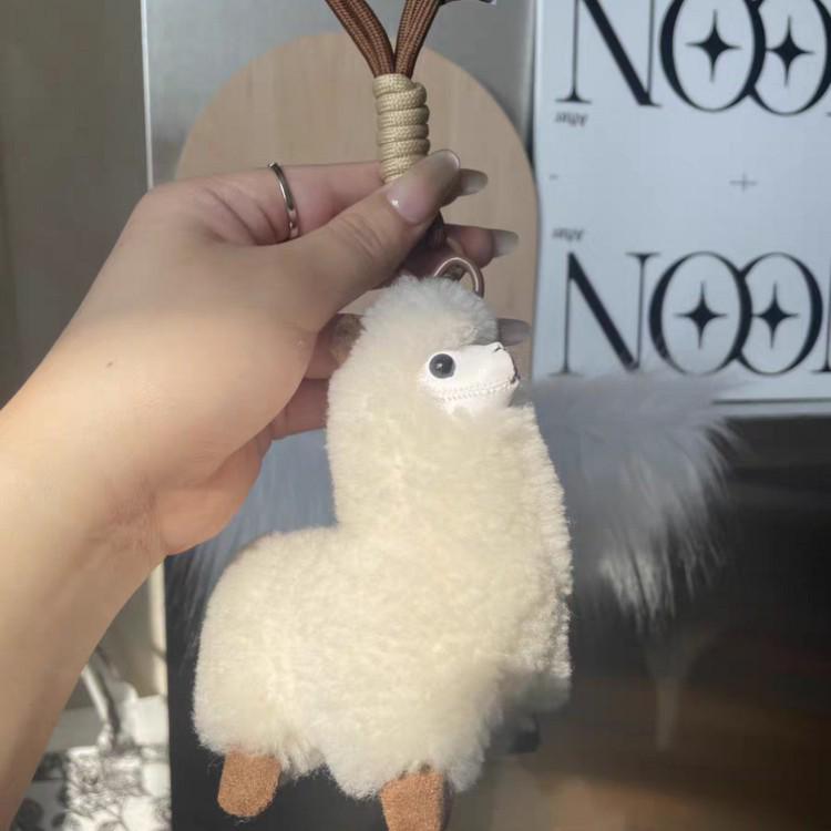 Alpaca Wool Keychain: Plush Doll Bag Charm & Hanging Ornament Gift