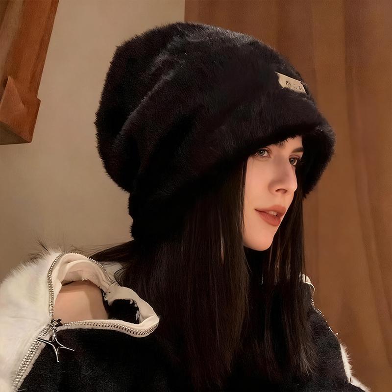 Women Plush Beanies Hats Winter Fleece Wool Outdoor Skullies Hat Female Gorros Solid Warm Coldproof Thicken Caps Fashion Baggy