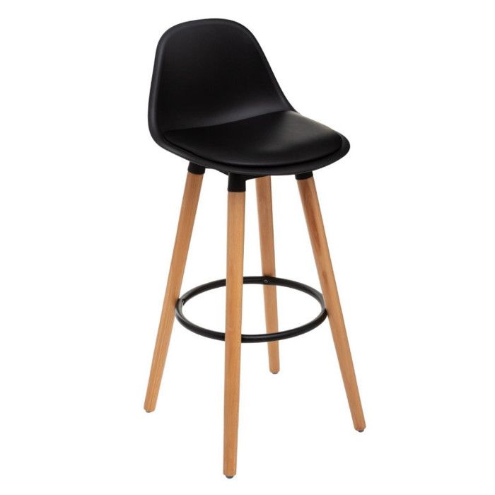 Lot de 2 tabourets bar déco style scandinave "Maxon" Atmosphera - Noir