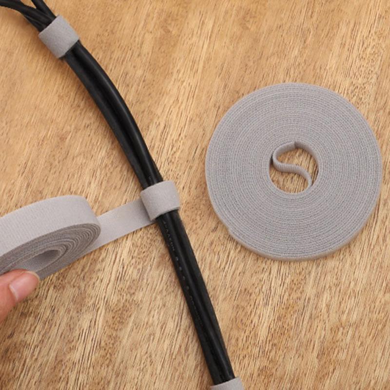 Curea ruloului de 5 m cu lățime de 15 mm Suport cablu pentru înfășurare bricolaj Organizator pentru cabluri