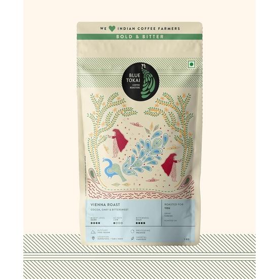 

Blue Tokai Coffee Roasters Віденський смажений - Темний смажений|Турецький помел 1 кг|Насичений і м який|100% Арабіка|Кава спешелті 1KG