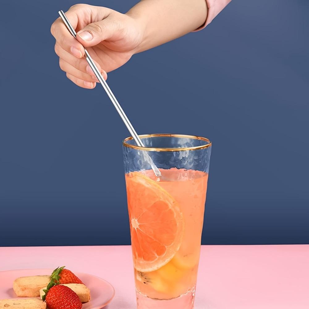 1pc Premium 304 Stainless Steel Iced Tea Spoon - Long Handle for Coffee & Tea Stirring - Elegant Drink Mixer Stick