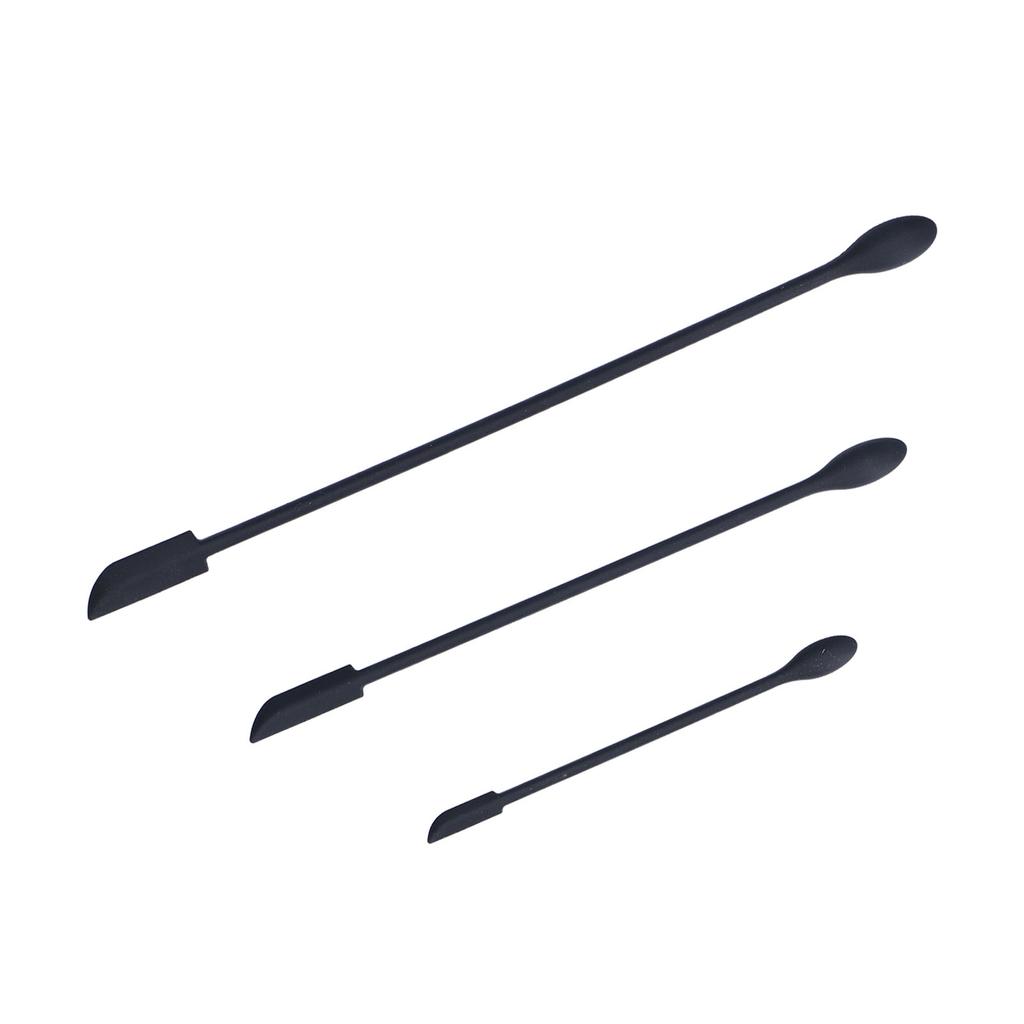3pcs Spatula Food Grade Silicone Double Head Fruit Jam Cream Makeup Spatula for KitchenBlack