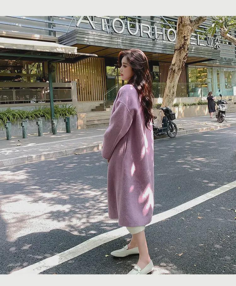 Hepburn Style Women's Mid-Length Woolen Coat - Autumn/Winter 2024