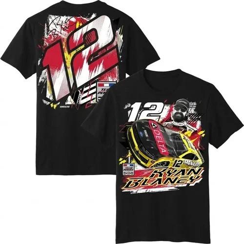 Ryan Blaney #12 Racing Shirt Speed Splatter Graphic Tee Racing T-Shirt 3XL