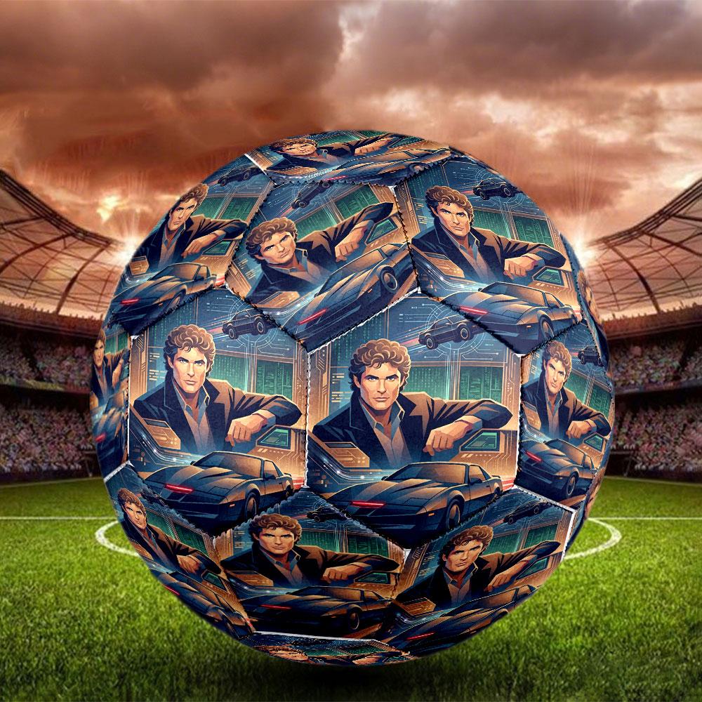 Knight Rider Print Size 5 Soccer Ball, Standard Match Football for Sports Game and Team Practice, Ideal Gift for Soccer Fans