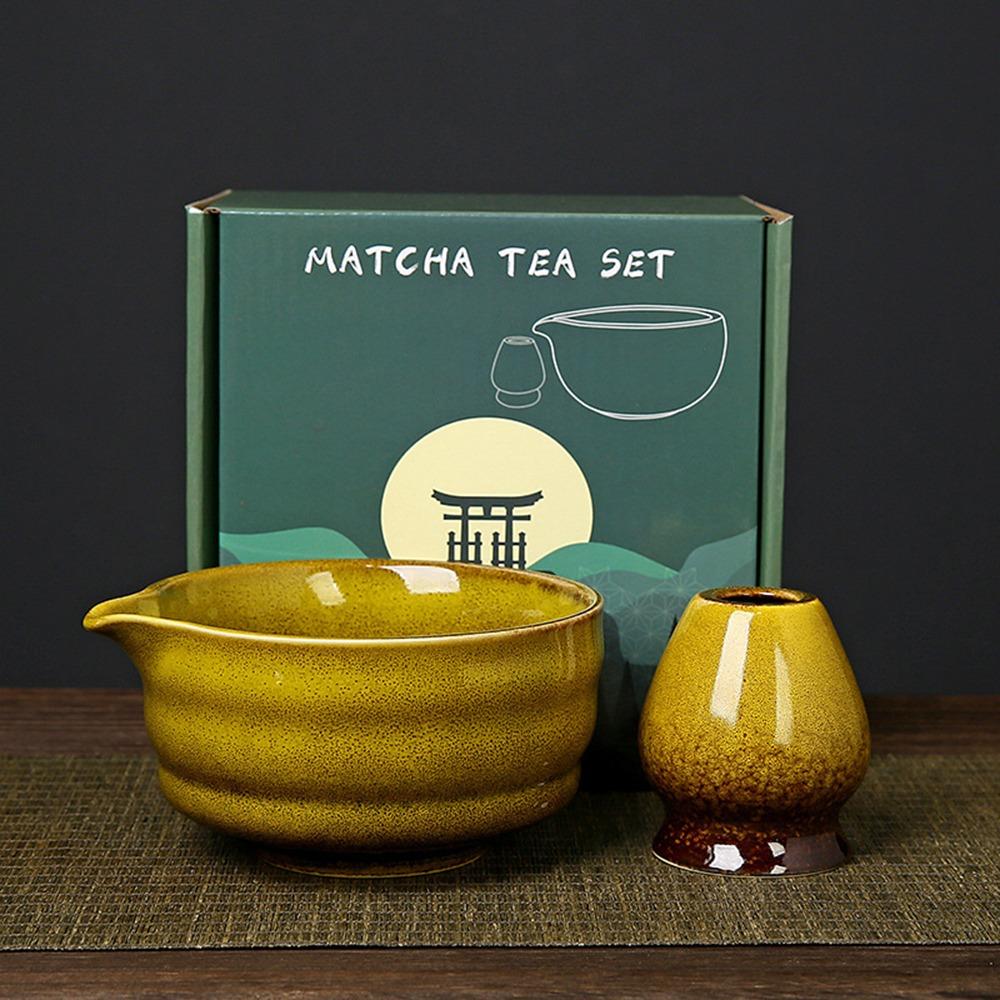 

Ceramic Matcha Bowl Set Smooth Large Capacity Tea Salad Soup Bowl High Temperature Resistant Kiln Discoloration жовтий