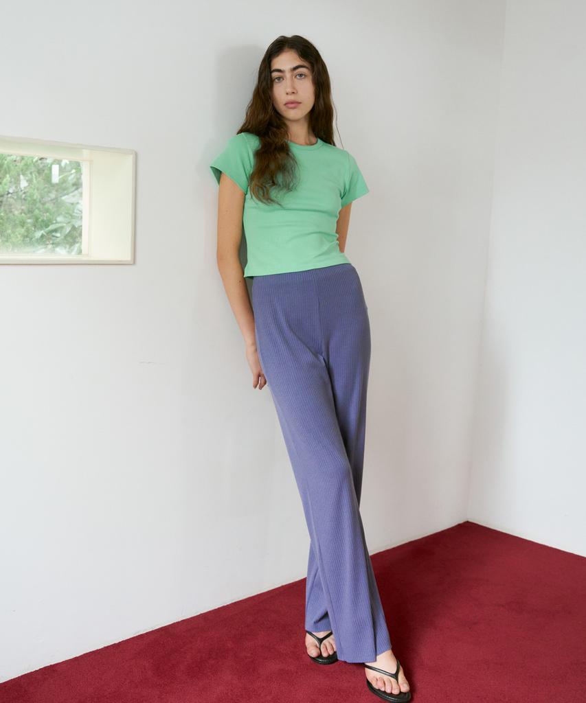 38COMEONCOMMON Rib Knit Pants (Purple Blue)