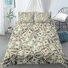 Set Biancheria da Letto Stampato con Dollari 3D Copripiumino Moderno Piumone Vivace 2 3 Pezzi Motivo Matematica Denaro Morbido Divertente Set Letto