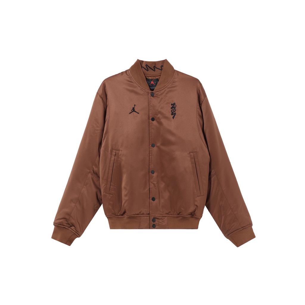 Jordan Logo Print Single-Breasted Sports Jacket Men Outerwear Brown DV5634-244