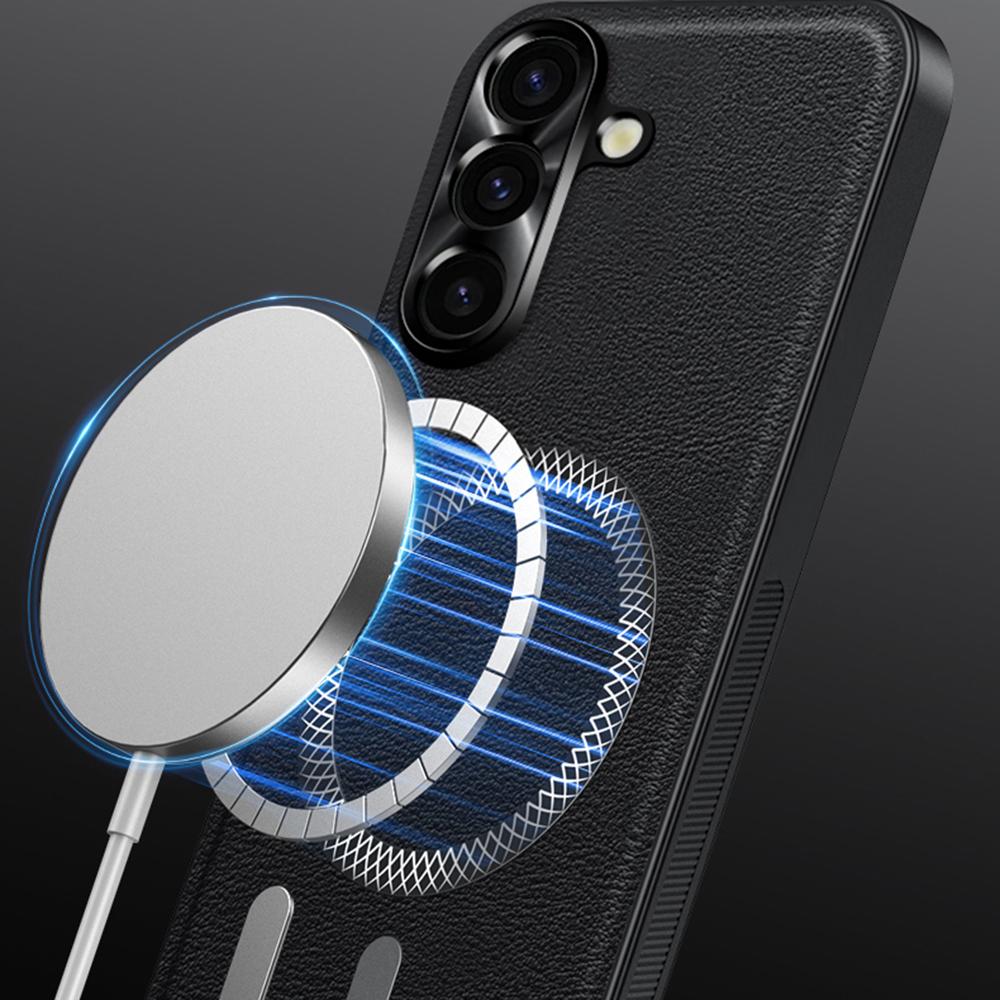 For Samsung Galaxy A16 5G/A16 4G Case Compatible with MagSafe PU TPU PC Phone Back Cover with Metal Lens Frame