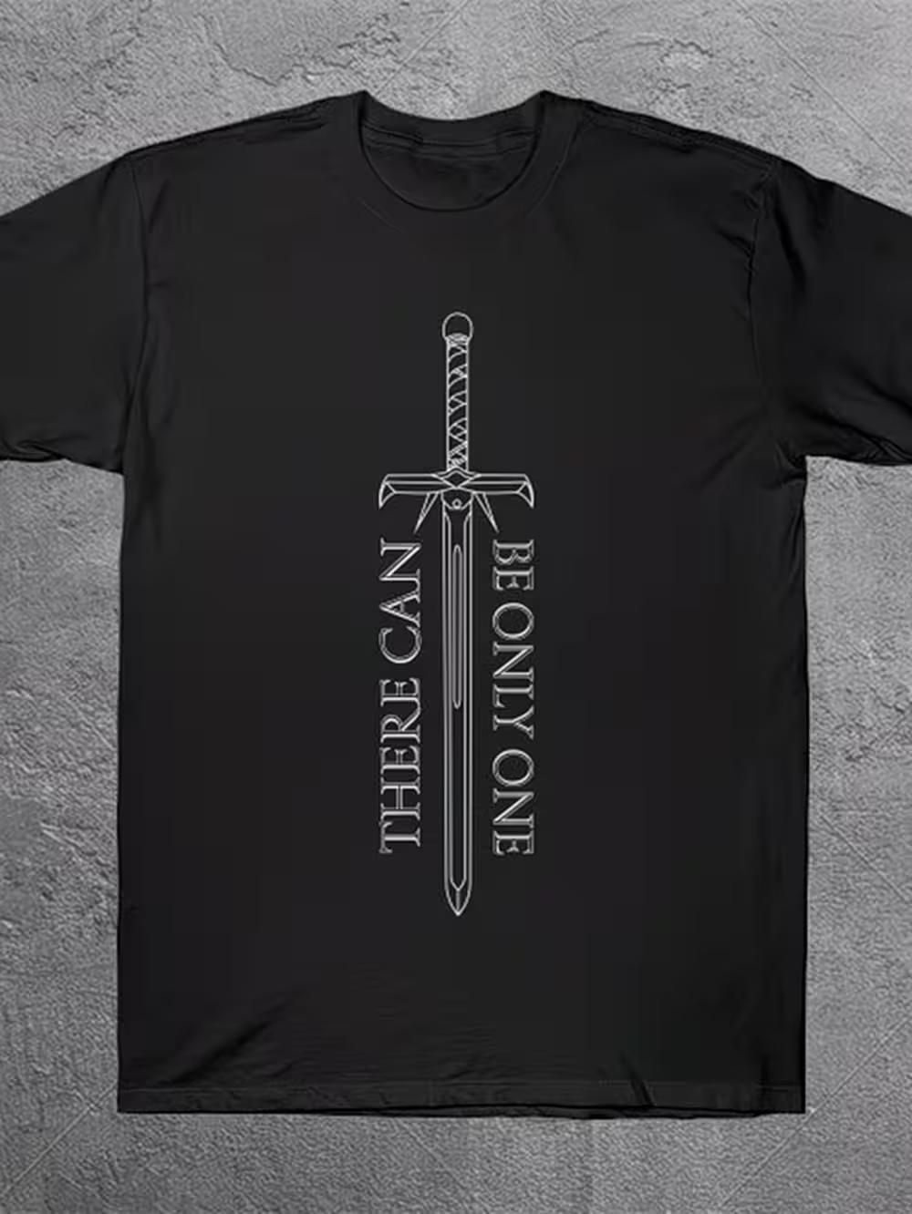 Localmens Vintage  There Can Be Only One  Highland Sword Graphic T-Shirt- Tee XXXXL