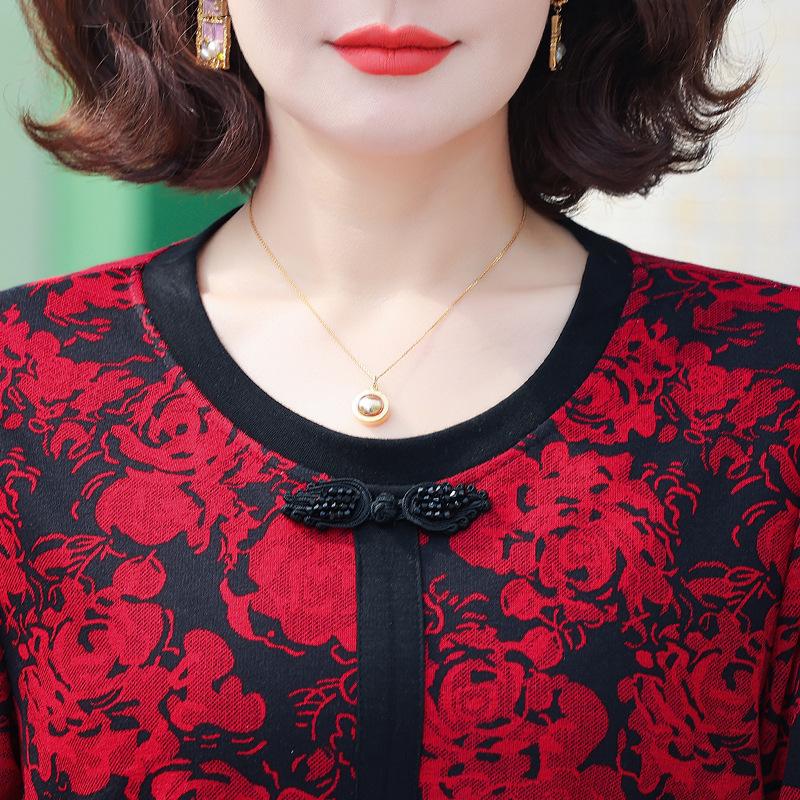 2025 Autumn Fashionable Long-Sleeve Casual T-Shirt for Middle-Aged & Elderly Women