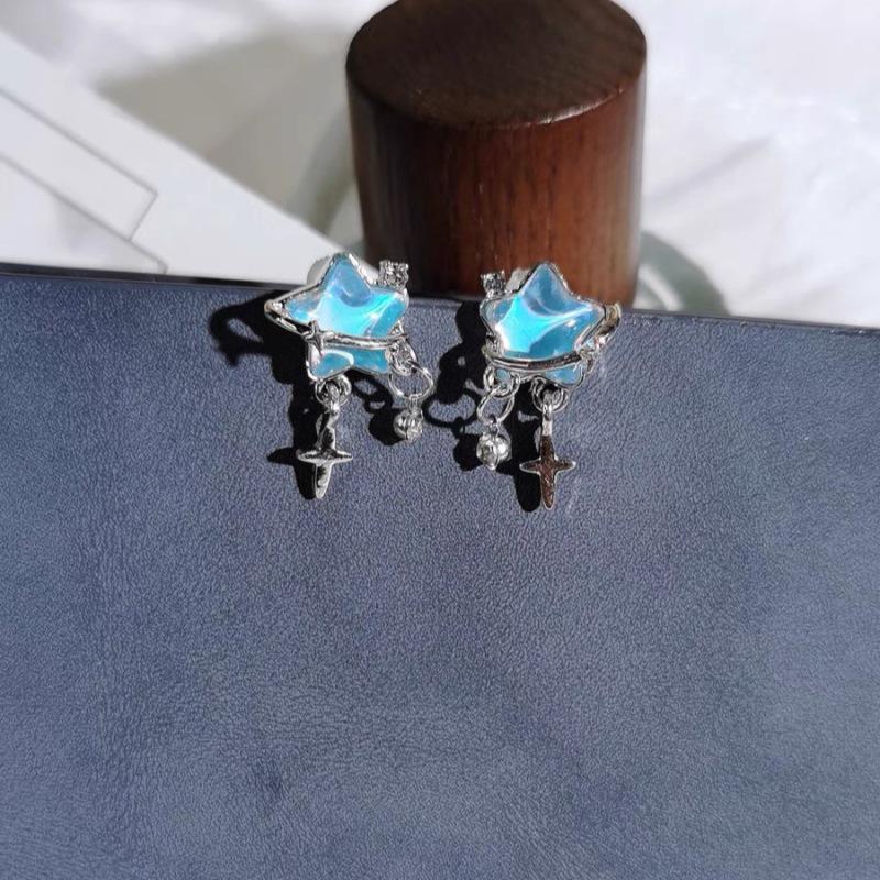 Exquisite Blue Series Luxury Stud Earrings for Women: Elegant, Versatile, and Stylish.