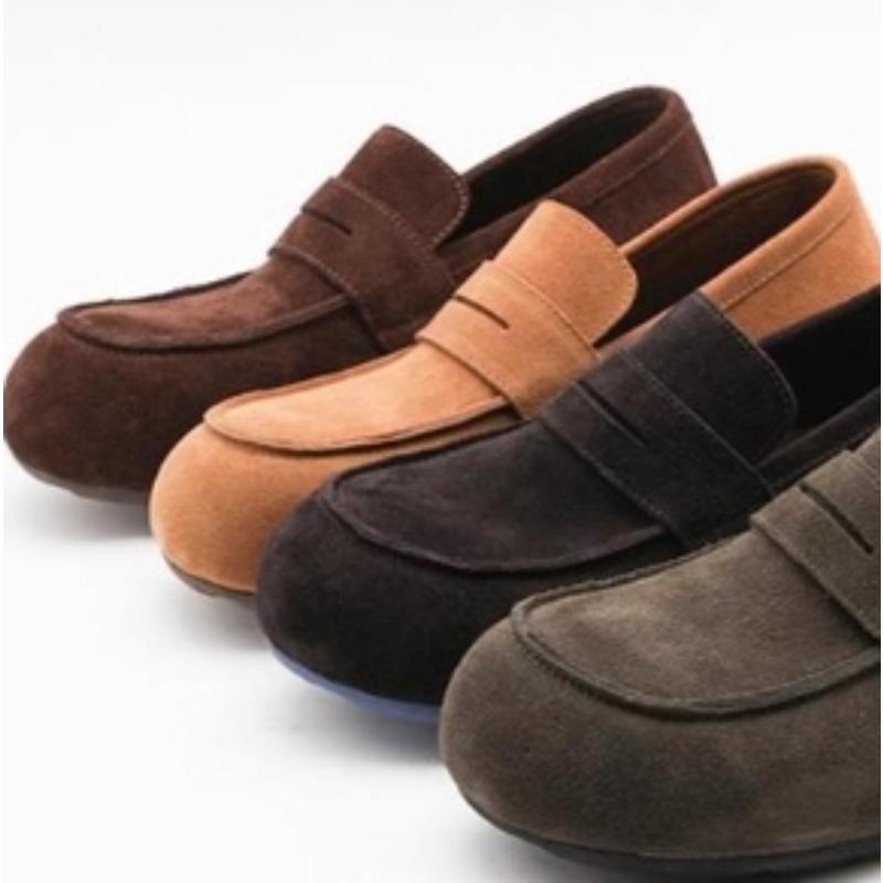 New Style Women's Leather Casual Shoes Handmade Suede Genuine Leather Loafers Moccasins Slip On Flats Driving Shoes