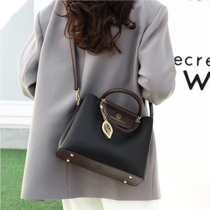 Elegante bolso tipo cartera con cremallera, moderno bolso de mano de gran capacidad para el trabajo, moderno bolso de mano con doble asa
