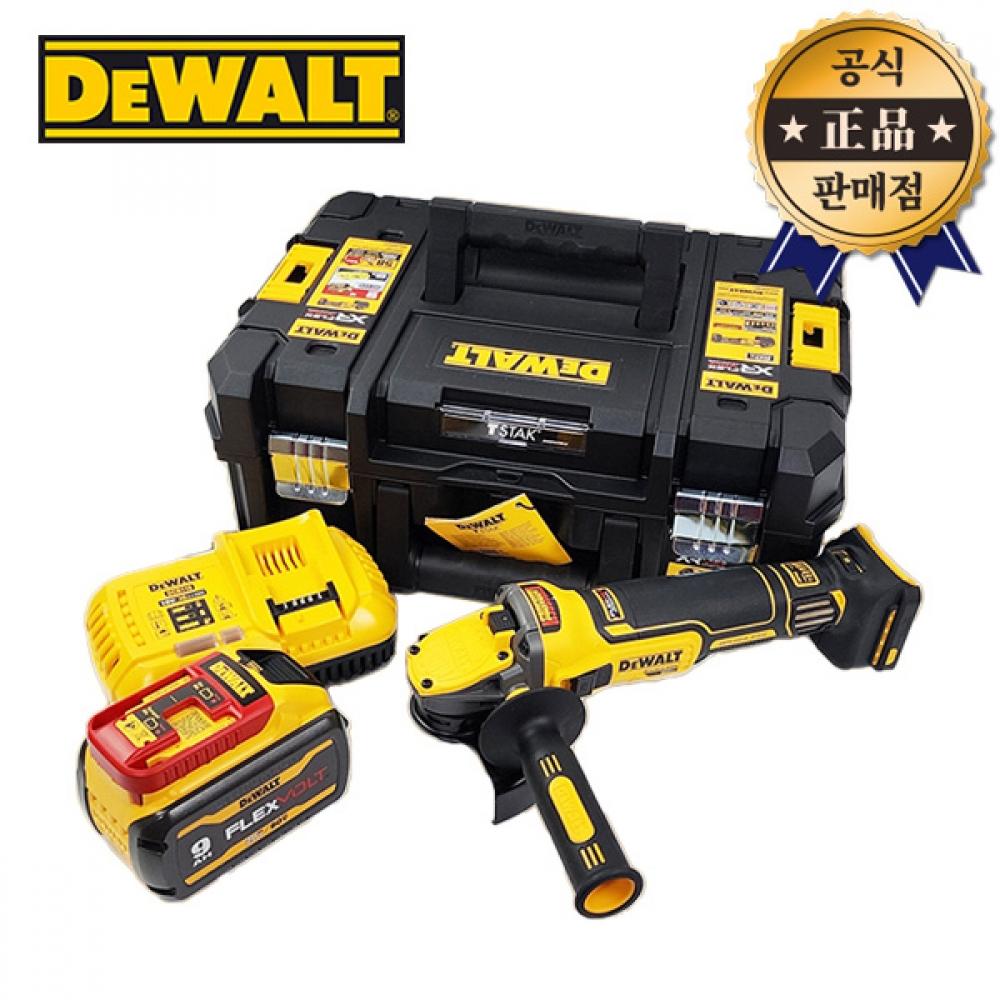 

Зарядная шлифовальная машина DeWalt DCG409VSX1, 9,0 Ач, регулятор скорости, бесщеточный гибкий болт