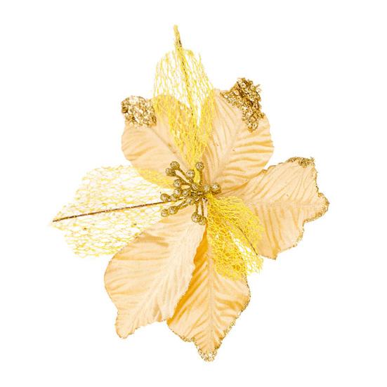 Christmas Poinsettia Artificial Flowers Xmas Tree Wreath Ornaments DIY Decoration New Year Wedding Party Holiday Decor