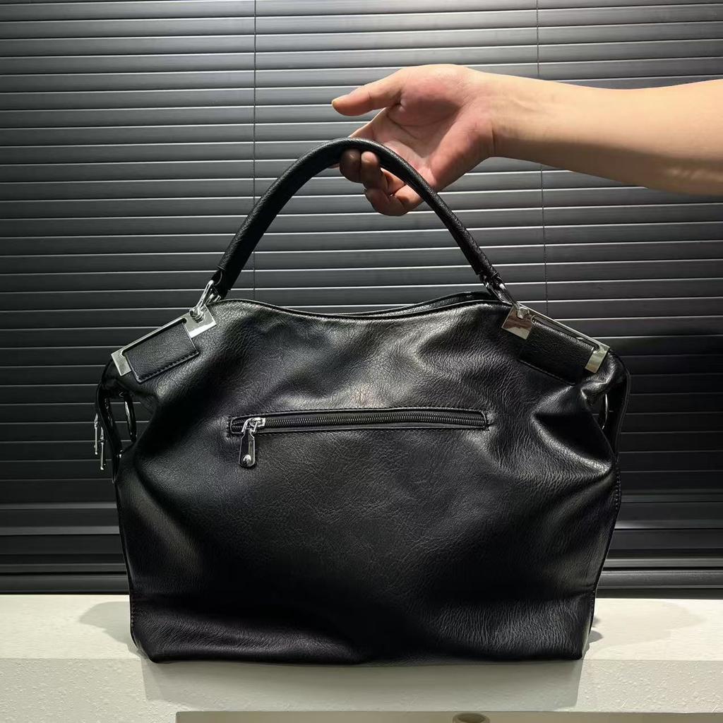 Ladies' Fashionable Retro Soft Leather Tote Bag with Large Capacity, Fashionable and Niche Single Shoulder Handbag