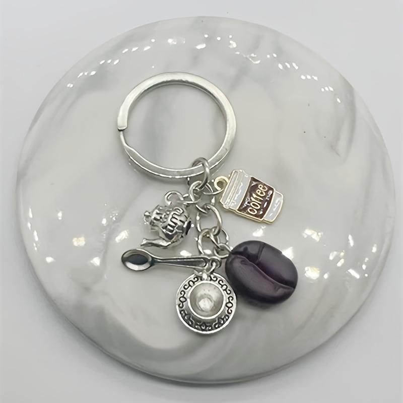 Coffee Lover Keychain: Bean Scoop, Cup, Pot, Machine - Perfect for Leisure