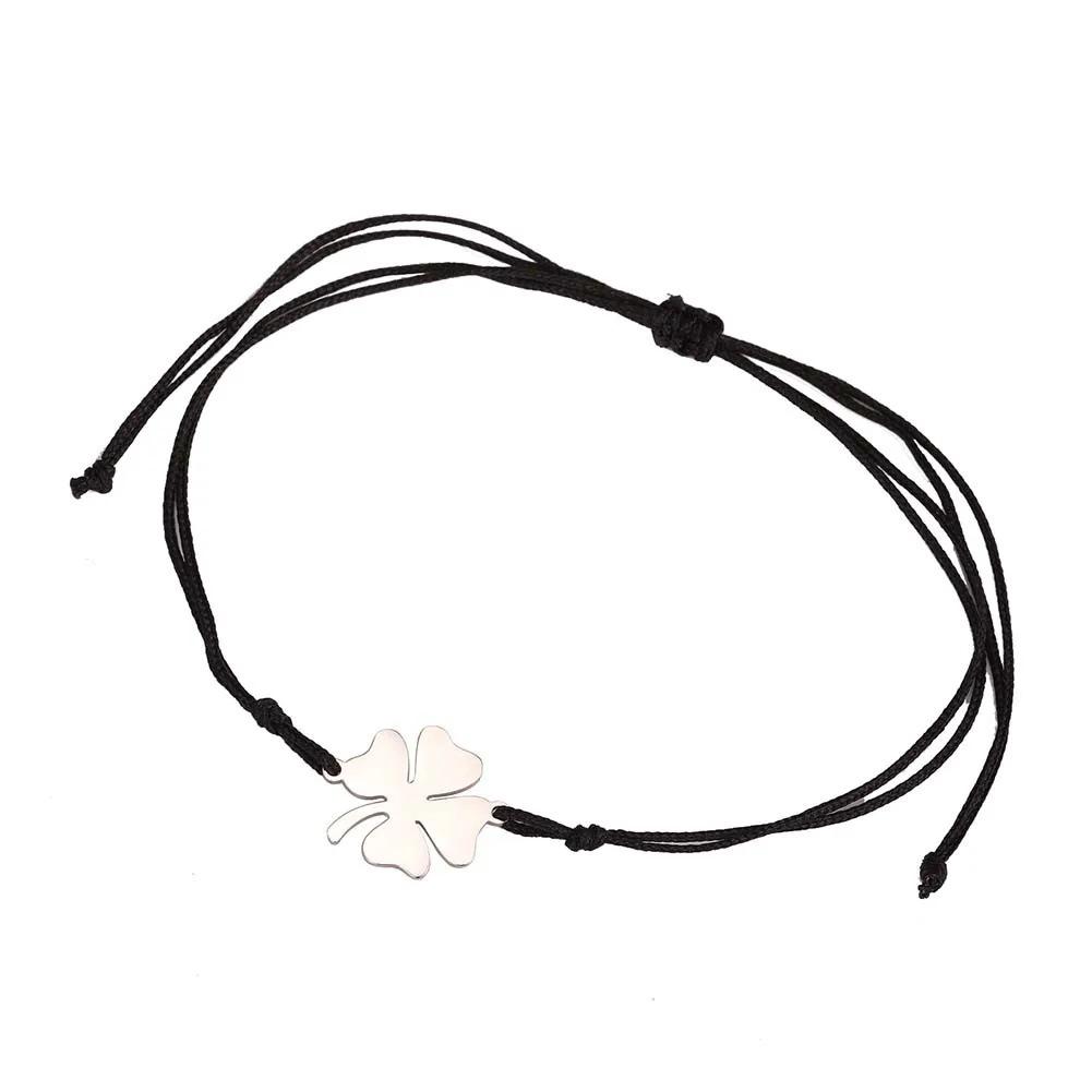 Simple And Stylish Four Leaf Clover Double Layer Couple Bracelet Irish Lucky Symbol Jewelry Gift