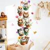 Hanging Cat In Flower Pot Wall Sticker Cute Colorful Cat Floral Butterfly Self-Adhesive Waterproof Bedroom Living Room Home Decor