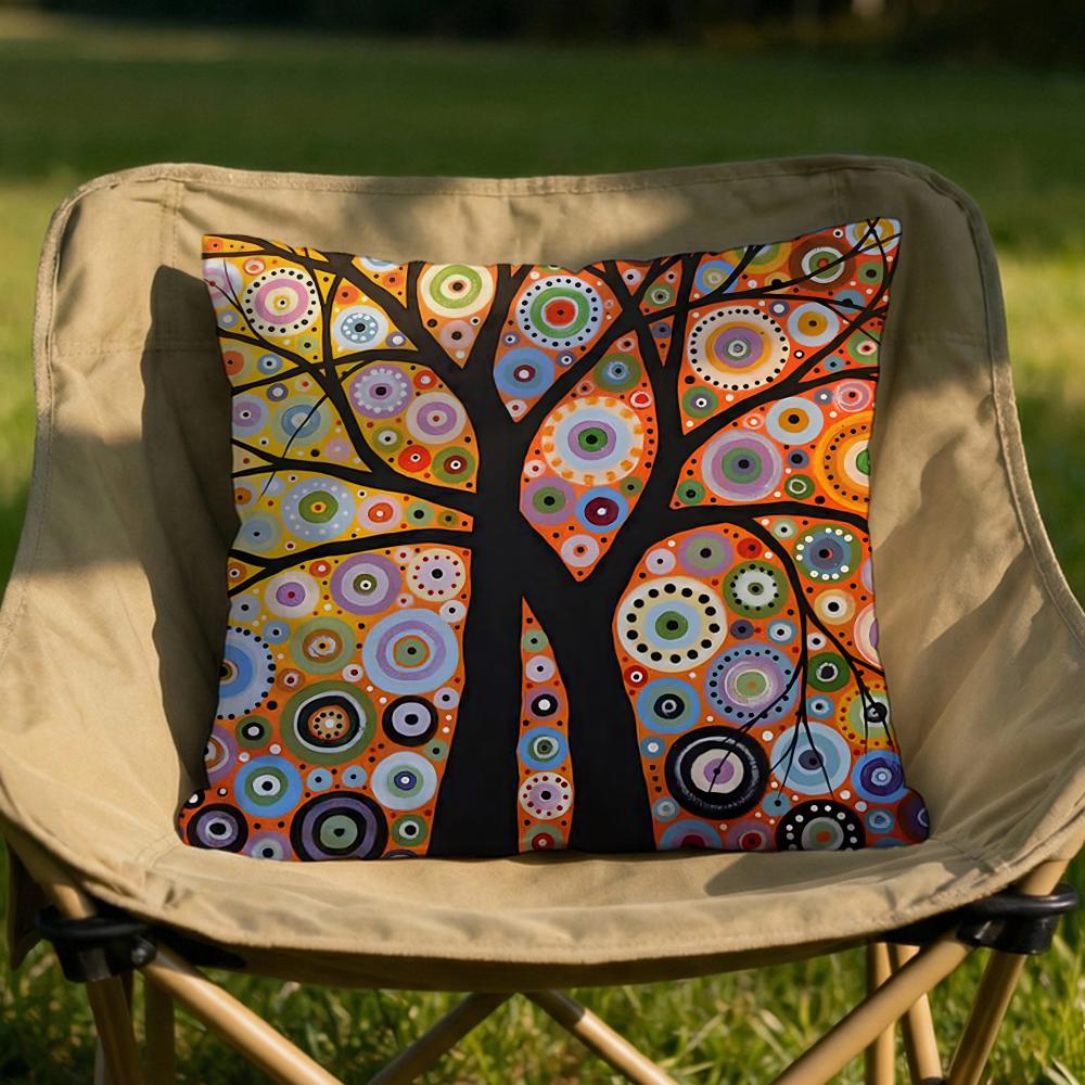 Colored Tree Cushion Cover Soft Reversible  Durable Pillow Cover  MultiScene Use for Home  Car Daily Comfort