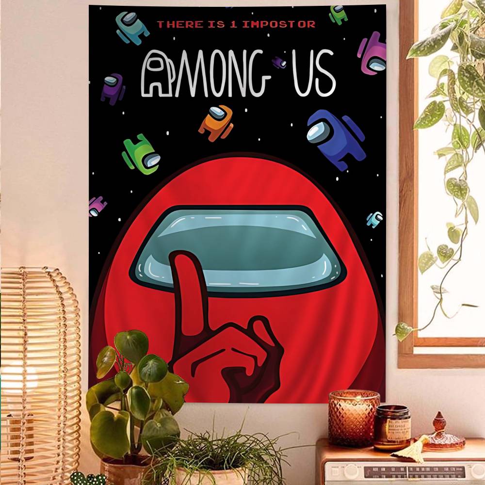Popular Game A-Among Us Printed Large Wall Tapestry Indian Buddha Wall Decoration Witchcraft Bohemian Hippie Wall Art Decor
