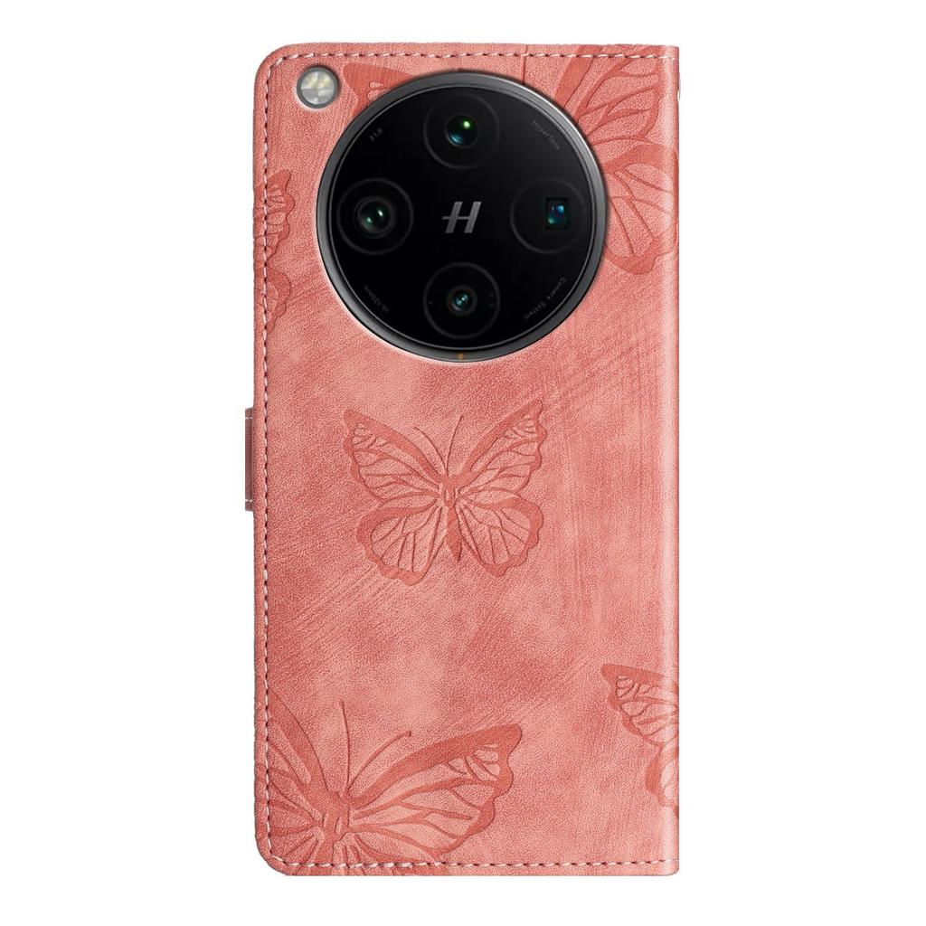 Pour Oppo Find X8 Pro 5G Coque Design Papillon Portefeuille à Rabat Couvercle de Téléphone en Cuir Toucher Doux