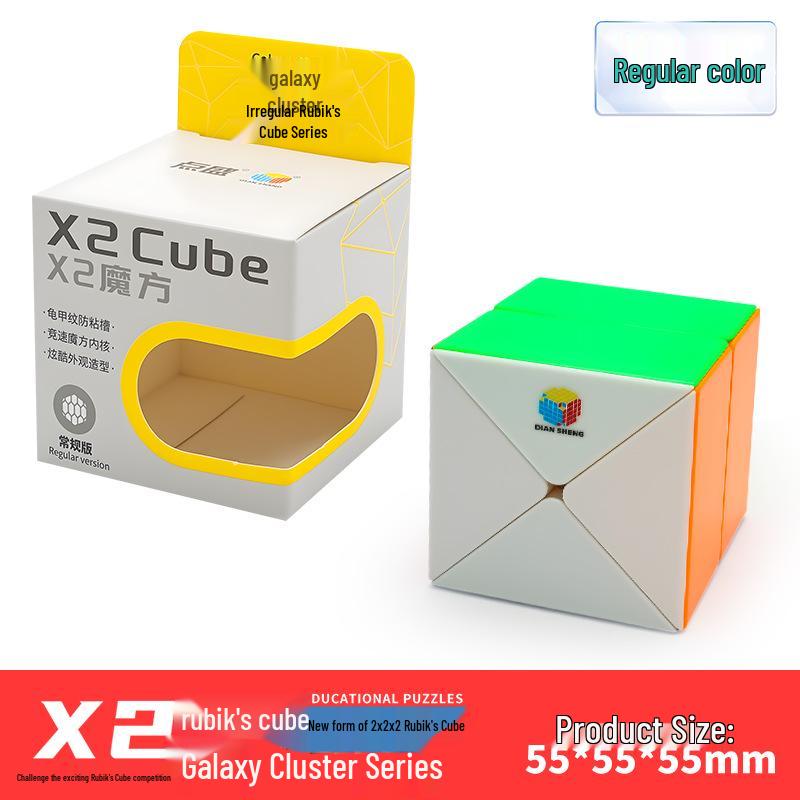 DianSheng Galaxy Cluster X2 Oblique Twist 2x2 Cube - Children s Mind Training Educational Toy.