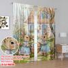 2 Stück, 2D-Flachdruck Fenster Vorhang Osterhase Zwillinge Strapazierfähiges Polyester (ohne Stange) Dekorationen Innen für Schlafzimmer, Wohnzimmer