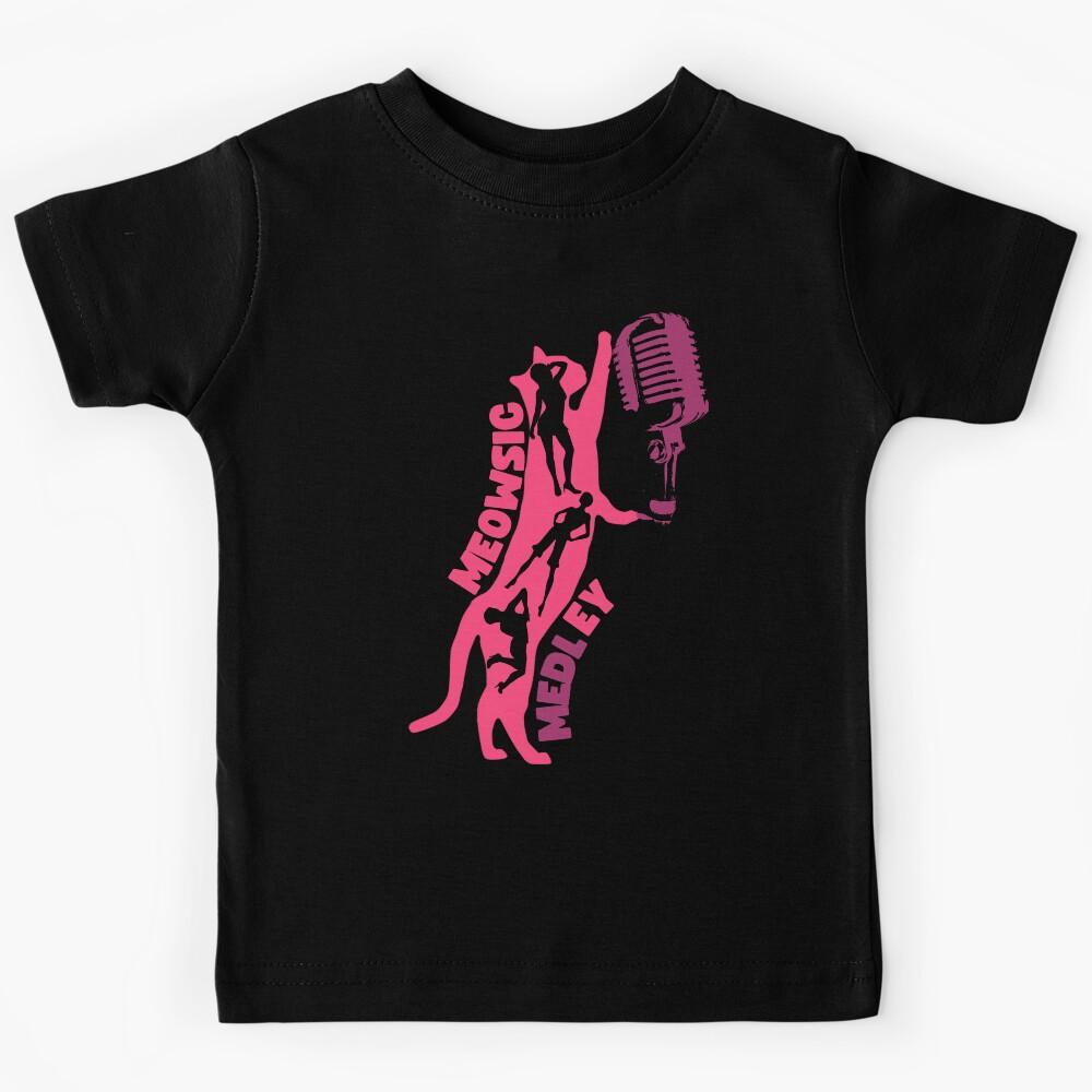 PINK CAT WITH A MIC - Funny Cat Pictures Kids T-Shirt 170