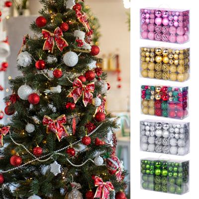 100 Pcs Christmas Balls Ornaments Plastic Shatterproof Hanging Balls Decoration for Xmas Tree Holiday