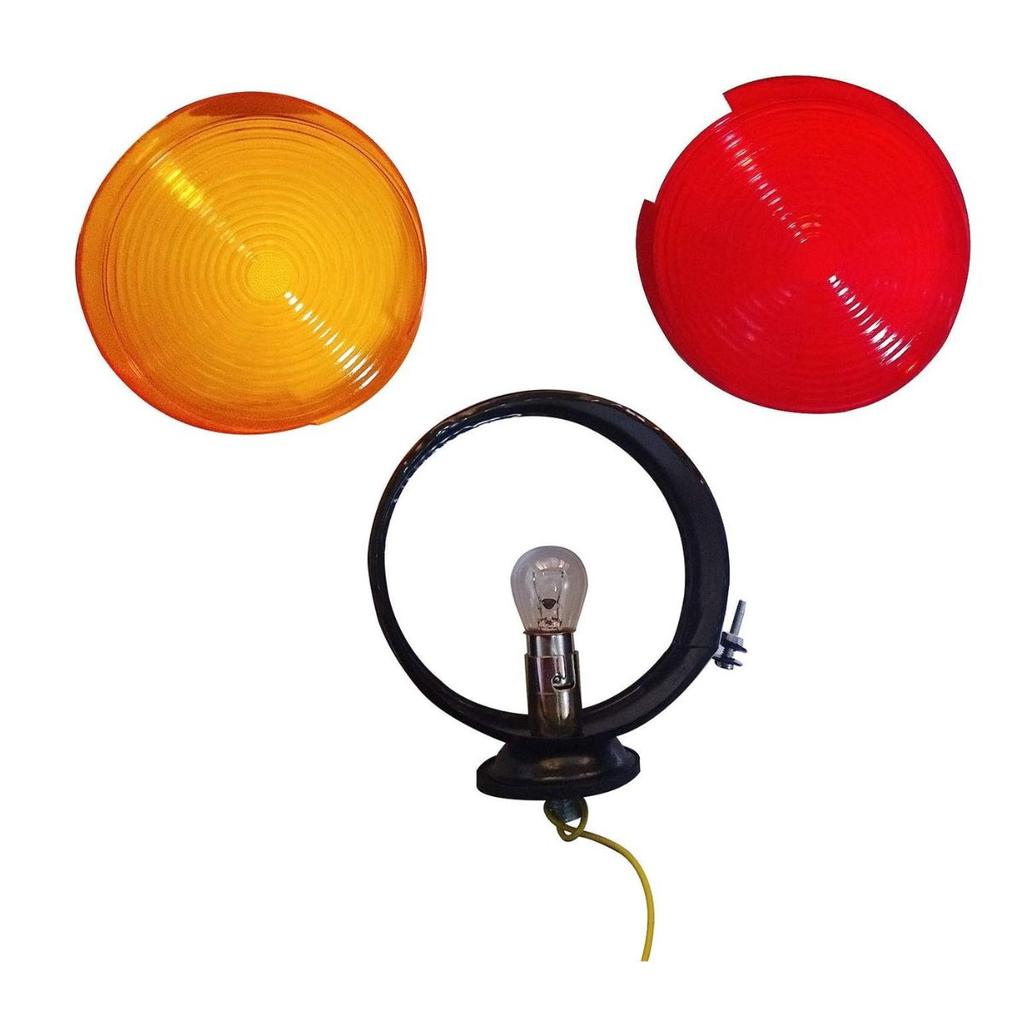 Tractor Tail Light Set | Red & Amber 12V Hazard Warning Lamp | Parking & Turn Signal Lights | Suitable for John Deere & Massey Ferguson | Set of 2