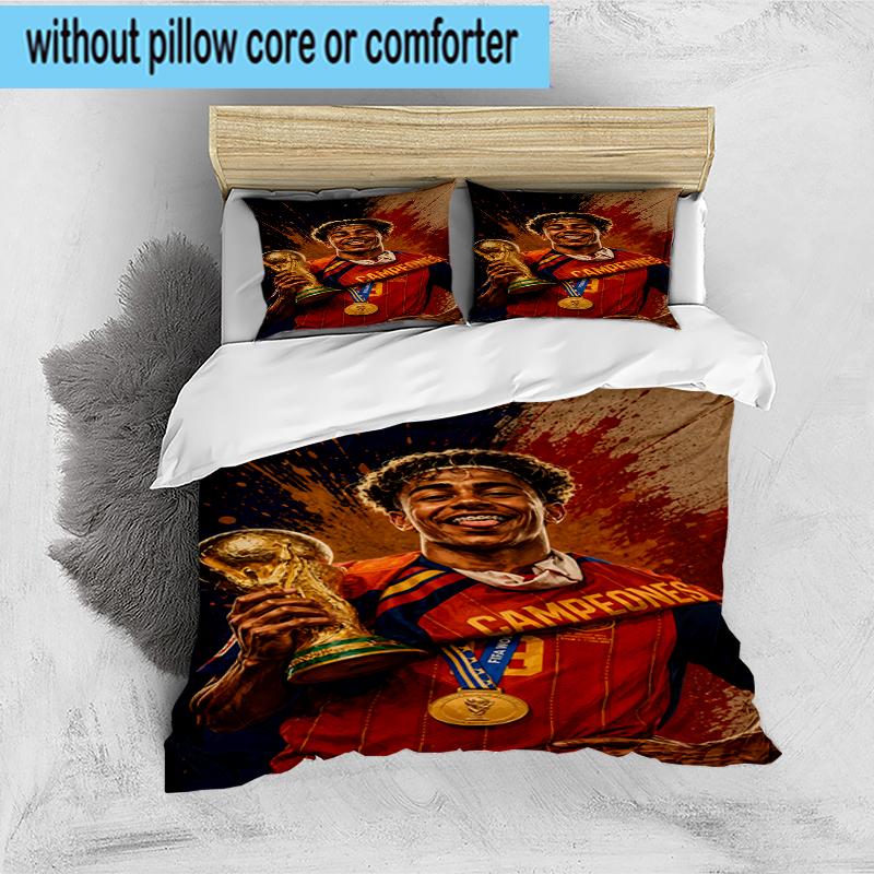 Set Biancheria da Letto 3 Pezzi Football Spirit Ya-mal, Include 1 Copripiumino e 2 Federe Perfetto per Camera da Letto, Dormitorio, Regalo di Natale per Fan
