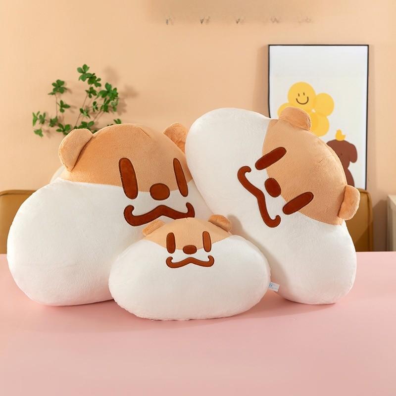Milk Tea Mouse Plush Pillow With Short Velvet Material For Girls Bed Decor